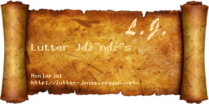Lutter Jónás névjegykártya